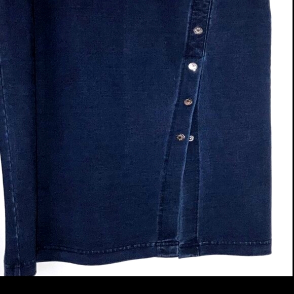 NWOT WHBM DENIM SLEEVELESS MIDI with SIDE SNAP KICK PLEAT SIZE XSP - Picture 10 of 14